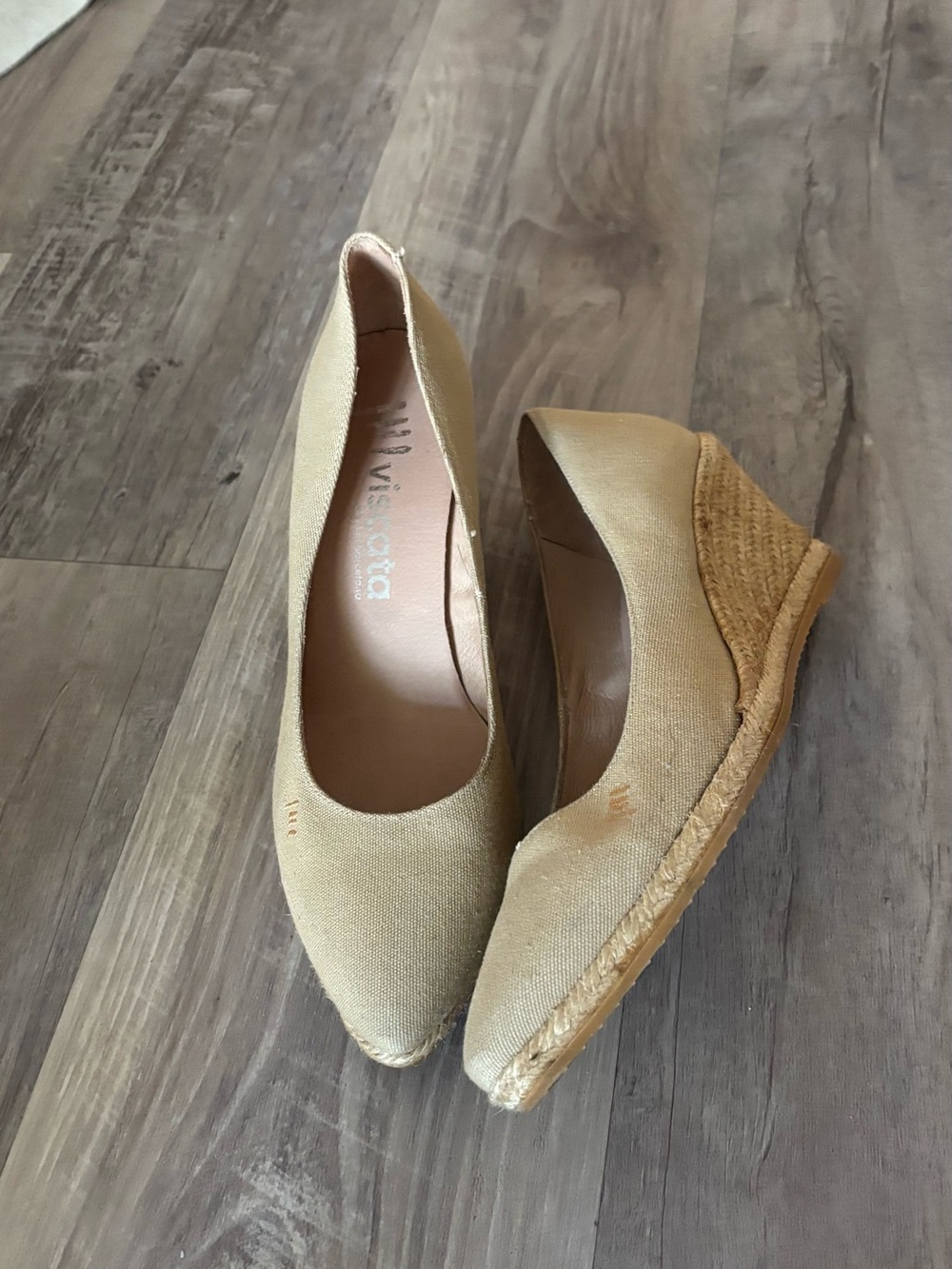 Viscata Barcelona Women's Tan Canvas Espadrille Wedge 39